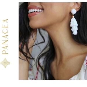 Pancea NEW White Dangle Beaded Boho Earrings Nordstrom